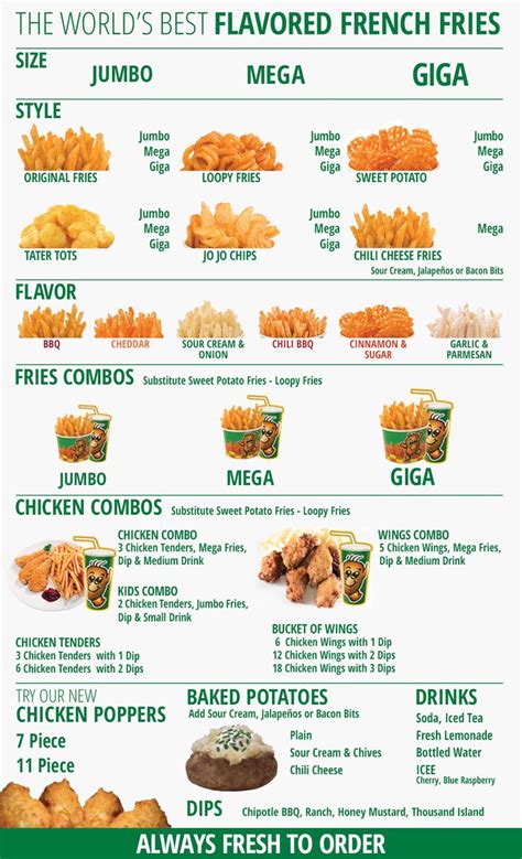 mega potato corner calories|Menu – Potato Corner.